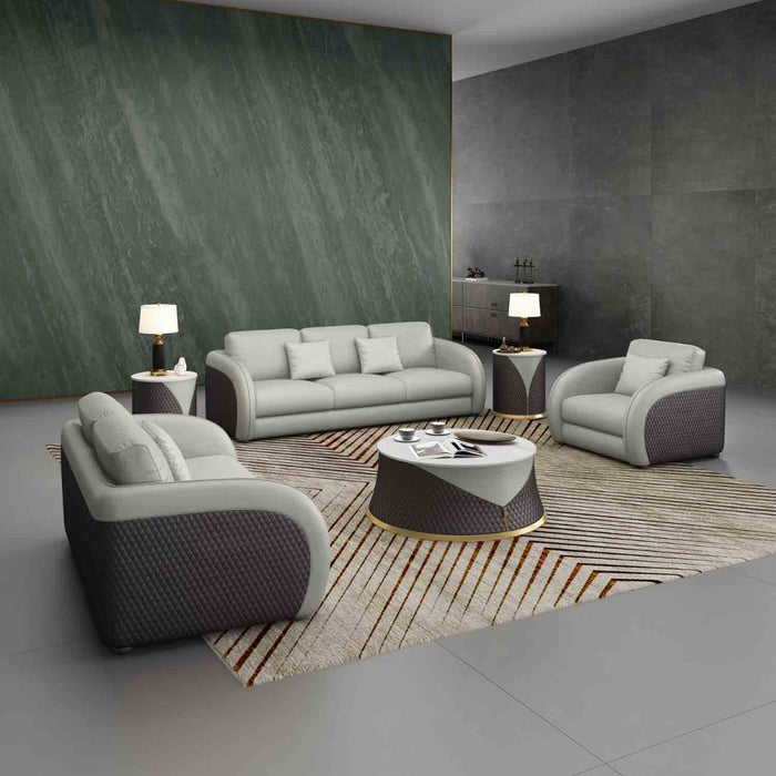 European Furniture - Noir Loveseat in Grey & Chocolate - 90882-L - GreatFurnitureDeal