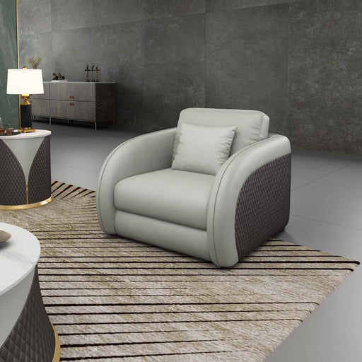 European Furniture - Noir Chair in Grey & Chocolate - 90882-C - GreatFurnitureDeal