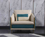 European Furniture - Icaro 3 Piece Living Room Set in Off White-Blue - 64457-3SET - GreatFurnitureDeal