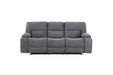 GFD Home - Ohio Manual Recliner 3Pc Living Room Set Made With Chenille Upholstery in Gray - GreatFurnitureDeal