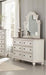 Homelegance - Baylesford Dresser with Mirror in Antique White - 1624W-DM - GreatFurnitureDeal