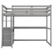 GFD Home - Twin Size Loft Bed with Desk and Shelves,Two Built-in Drawers,Gray(OLD SKU:GX000803AAE) - GreatFurnitureDeal