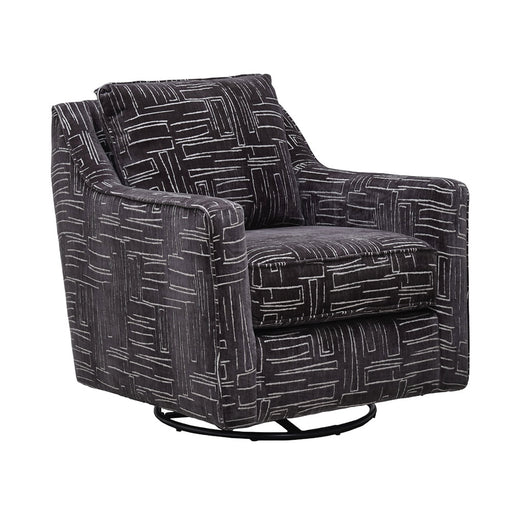 Southern Home Furnishings - Margo Lead Swivel Glider Chair in Black and Grey - 67-02G Margo Lead Swivel Glider - GreatFurnitureDeal