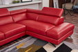 American Eagle Furniture - EK-L8010 Red Left Sitting Genuine Leather Sectional - EK-L8010L-RED - GreatFurnitureDeal
