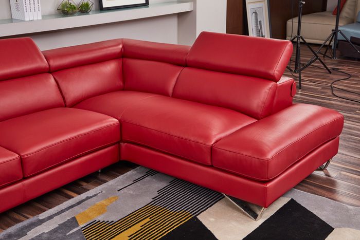 American Eagle Furniture Ek L8010 Red Left Sitting Genuine Leather Sectional L8010l Greatfurnituredeal