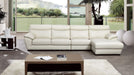 American Eagle Furniture - EK-L021 White Italian Leather Sectional - Left Sitting - EK-L021L-W - GreatFurnitureDeal