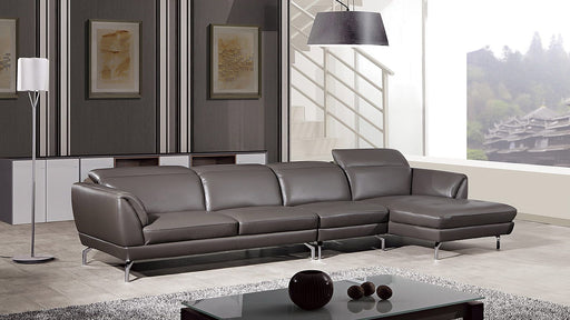 American Eagle Furniture - EK-L023 Taupe Italian Leather Sectional - Left Sitting - EK-L023L-TPE - GreatFurnitureDeal