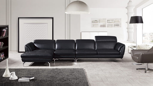 American Eagle Furniture - EK-L023 Black Italian Leather Sectional - Right - EK-L023R-BK - GreatFurnitureDeal