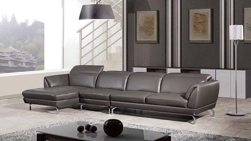 American Eagle Furniture - EK-L023 Taupe Italian Leather Sectional - Right Sitting - EK-L023R-TPE - GreatFurnitureDeal