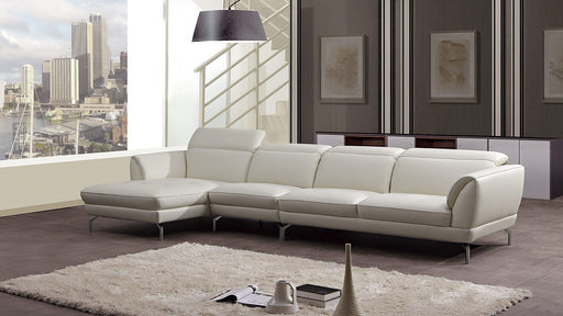 American Eagle Furniture - EK-L023 White Italian Leather Sectional - Right Sitting - EK-L023R-W - GreatFurnitureDeal