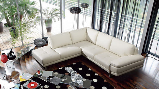 American Eagle Furniture - EK-L025 White Italian Leather Sectional - Right Sitting - EK-L025R-W - GreatFurnitureDeal