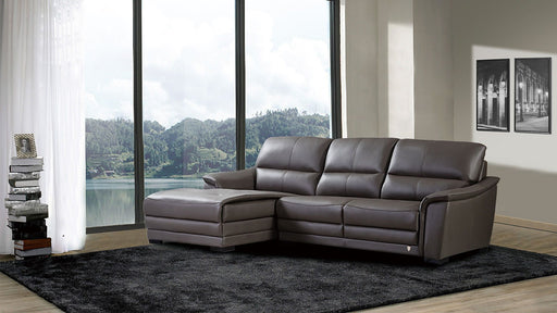 American Eagle Furniture - EK-L046 Taupe Italian Leather Sectional - Right Sitting - EK-L046R-TPE - GreatFurnitureDeal