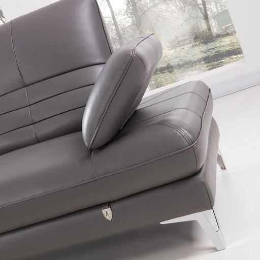 American Eagle Furniture - EK-L070 Gray Italian Leather Sectional - Left Sitting - EK-L070L-GR - GreatFurnitureDeal