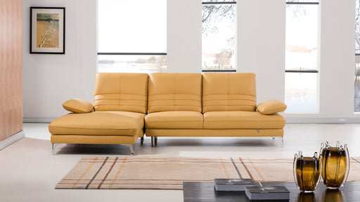 American Eagle Furniture - EK-L070 Yellow Italian Leather Sectional - Right Sitting - EK-L070R-YO - GreatFurnitureDeal