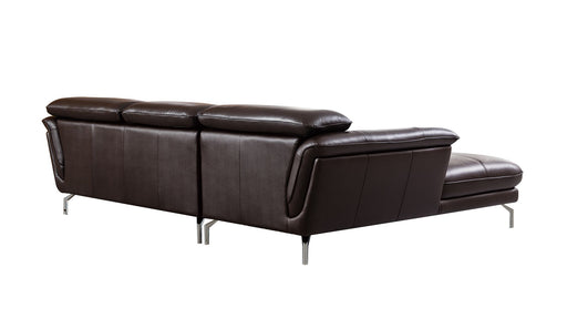American Eagle Furniture - EK-L083 Dark Chocolate Italian Leather Sectional - Right Sitting - EK-L083R-DC - GreatFurnitureDeal