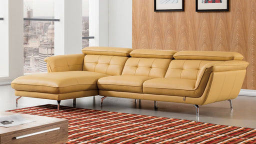 American Eagle Furniture - EK-L083 Yellow Italian Leather Sectional - Right Sitting - EK-L083R-YO - GreatFurnitureDeal