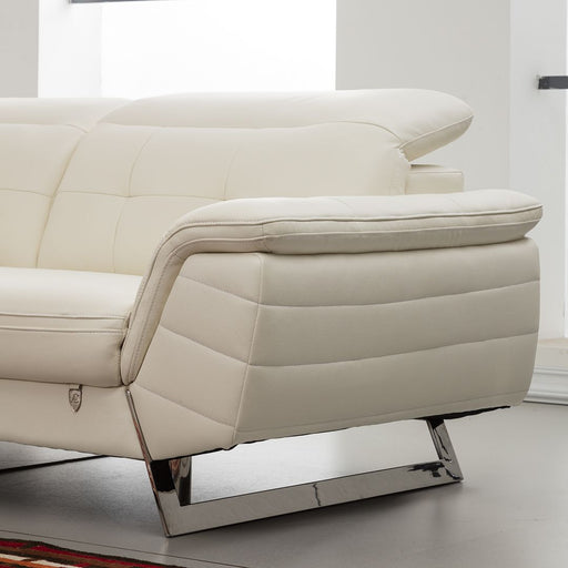 American Eagle Furniture - EK-L085 White Italian Leather Sectional - Right Sitting - EK-L085R-W - GreatFurnitureDeal