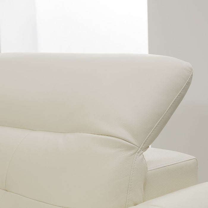 American Eagle Furniture - EK-L085 White Italian Leather Sectional - Left Sitting - EK-L085L-W