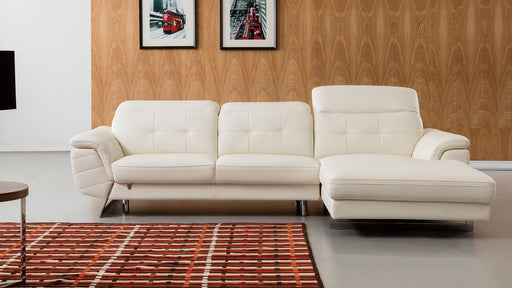 American Eagle Furniture - EK-L085 White Italian Leather Sectional - Left Sitting - EK-L085L-W - GreatFurnitureDeal