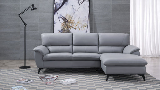 American Eagle Furniture - EK-L153 Gray Genuine Leather Sectional - Left Sitting - EK-L153L-GR - GreatFurnitureDeal