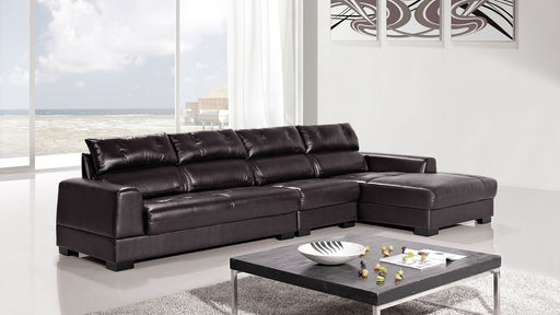 American Eagle Furniture - EK-L200 Dark Brown Genuine Leather Sectional - Left Sitting - EK-L200L-DB - GreatFurnitureDeal