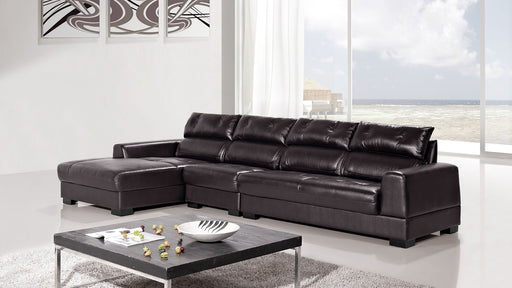 American Eagle Furniture - EK-L200 Dark Brown Genuine Leather Sectional - Right Sitting - EK-L200R-DB - GreatFurnitureDeal