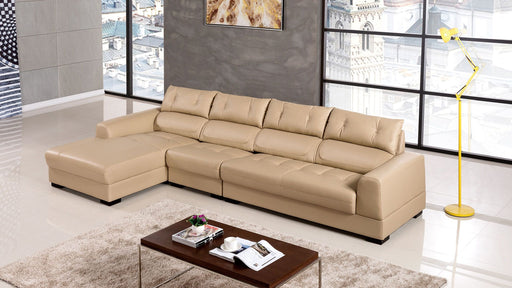 American Eagle Furniture - EK-L200 Light Tan Genuine Leather Sectional - Right Sitting - EK-L200R-LT - GreatFurnitureDeal