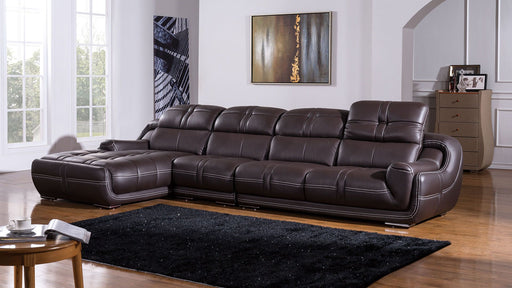 American Eagle Furniture - EK-L201 Dark Brown Genuine Leather Sectional - Right Sitting - EK-L201R-DB - GreatFurnitureDeal