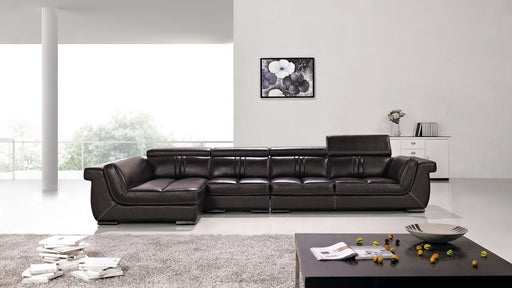 American Eagle Furniture - EK-L202 Dark Brown Genuine Leather Sectional - Right Sitting - EK-L202R-DB - GreatFurnitureDeal