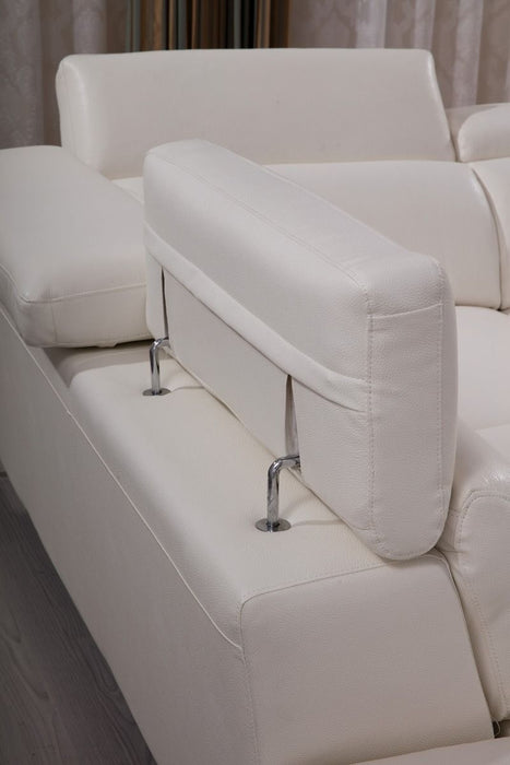 American Eagle Design - EK-L525R White Top Grain Leather - Right Sitting Sectional - EK-L525R-W