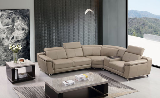 American Eagle Furniture - EK-L535L-DT Dark Tan Genuine Leather Sectional - Right Side Facing - EK-L535L-DT - GreatFurnitureDeal