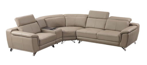 American Eagle Furniture - EK-L535R-DT Dark Tan Genuine Leather Sectional - Left Side Facing - EK-L535R-DT - GreatFurnitureDeal