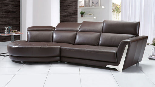 American Eagle Furniture - EK-L696 Dark Brown Italian Leather Sectional - Right Sitting - EK-L696R-DB - GreatFurnitureDeal
