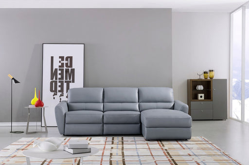 American Eagle Furniture - EK-L8001 Blue Gray Top-grain Italian Leather Sectional Sofa Set - Left Sitting Chaise - EK-L8001L-BGY - GreatFurnitureDeal