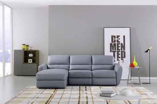 American Eagle Furniture - EK-L8001 Blue Gray Top-grain Italian Leather Sectional Sofa Set - EK-L8001R-BGY - GreatFurnitureDeal