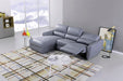 American Eagle Furniture - EK-L8001 Blue Gray Top-grain Italian Leather Sectional Sofa Set - EK-L8001R-BGY - GreatFurnitureDeal
