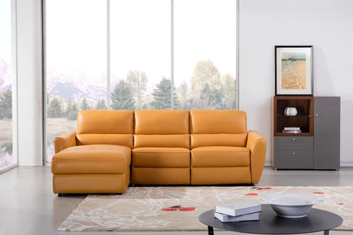 American Eagle Furniture - EK-L8001 Yellow Top-grain Italian Leather Sectional Sofa Set - Right Sitting Chaise - EK-L8001R-YO - GreatFurnitureDeal