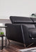 American Eagle Furniture - EK-L8010 Black Left Sitting Genuine Leather Sectional - EK-L8010L-B - GreatFurnitureDeal