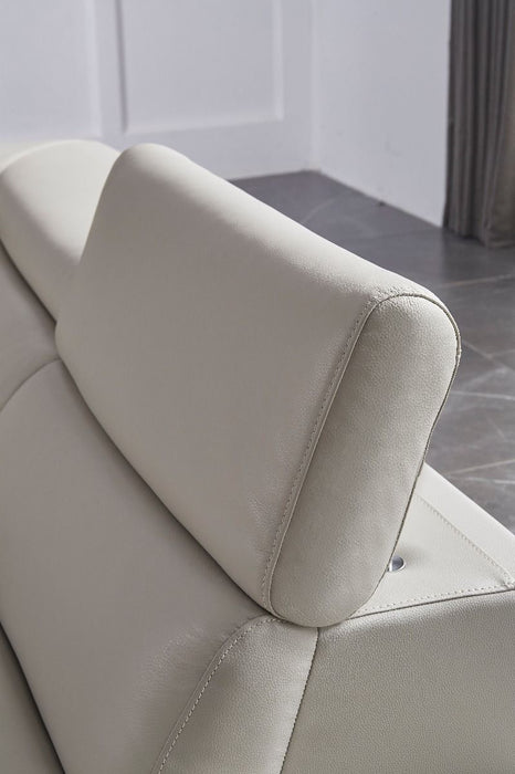 American Eagle Furniture - EK-L8010 Light Gray Left Sitting Genuine Leather Sectional - EK-L8010L-LG - GreatFurnitureDeal