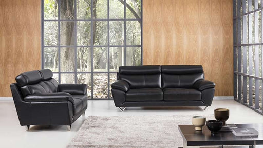 American Eagle Furniture - EK078 2-Piece Living Room Set in Black - EK078-BK - GreatFurnitureDeal