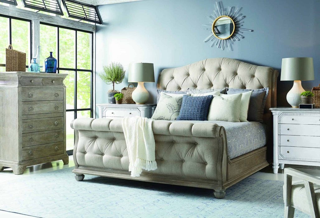 ART Furniture - Summer Creek Shoals Eastern King Upholstered Tufted Sleigh Bed - 251126-1303