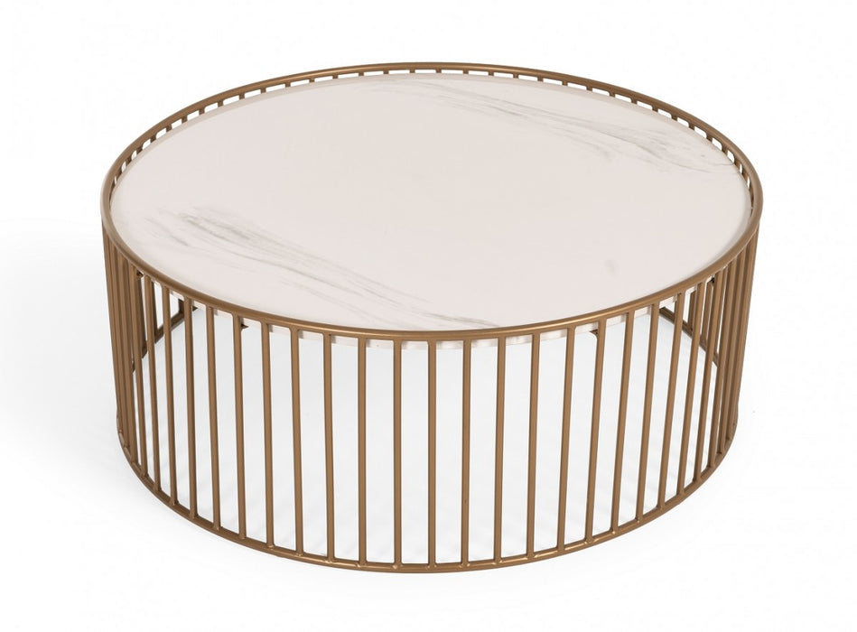 VIG Furniture - Modrest Eleanor - Modern Round Marble Coffee Table - VGMAMIT-5227-CT - GreatFurnitureDeal