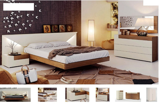 ESF Furniture - Elena 3 Piece Bedroom Eastern King Bed Set in Walnut - ELENABEDKS-3SET - GreatFurnitureDeal