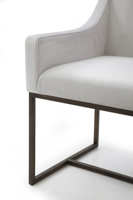 VIG Furniture - Modrest Elijah Modern Beige & Copper Antique Brass Dining Chair - VGVCB8363-BEI-DC