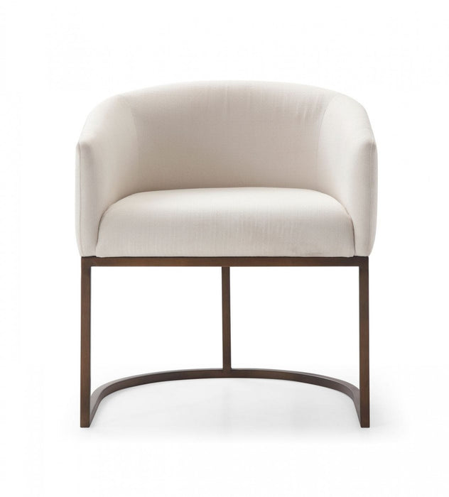 VIG Furniture - Modrest Elisa Modern Beige Velvet & Brass Dining Chair - VGVCB8369-BG-DC - GreatFurnitureDeal