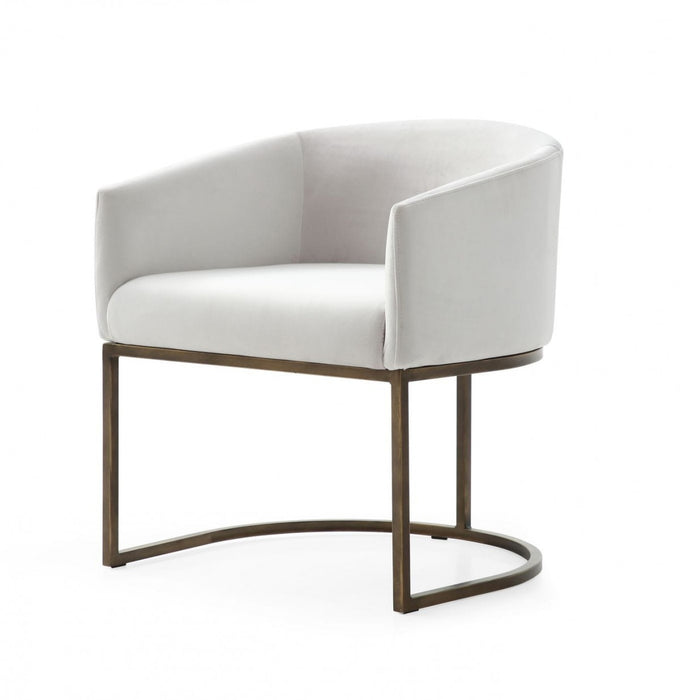 VIG Furniture - Modrest Elisa Modern Off White & Brass Dining Chair - VGVCB8369-OFFWHT-DC