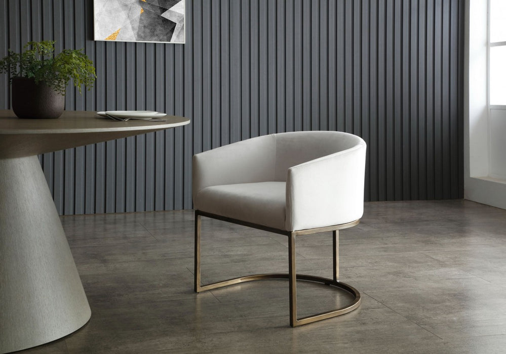 VIG Furniture - Modrest Elisa Modern Off White & Brass Dining Chair - VGVCB8369-OFFWHT-DC