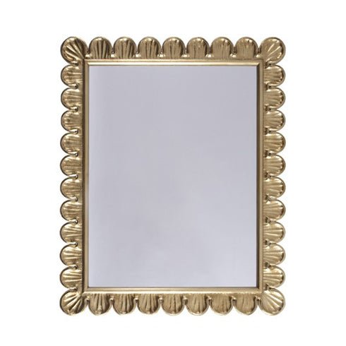 Worlds Away - Mirror With Scalloped Edge Frame in Gold Leaf - ELIZA G