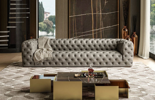 VIG Furniture - Coronelli Collezioni Ellington - Italian Grey Nubuck Leather 4-Seater Sofa - VGCCRIALTO-GRY-S - GreatFurnitureDeal