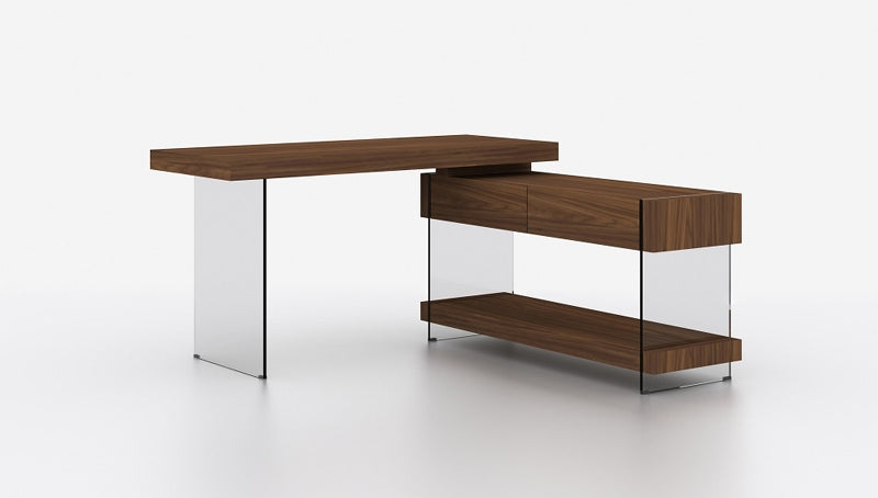 J&M Furniture - Elm Modern Desk in Warm Walnut Veneer - 178852